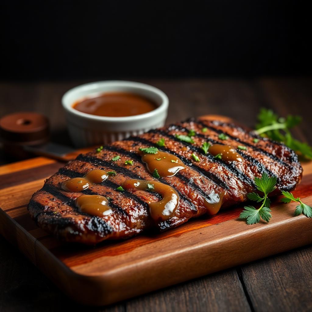 Grilled steak with chimichurri